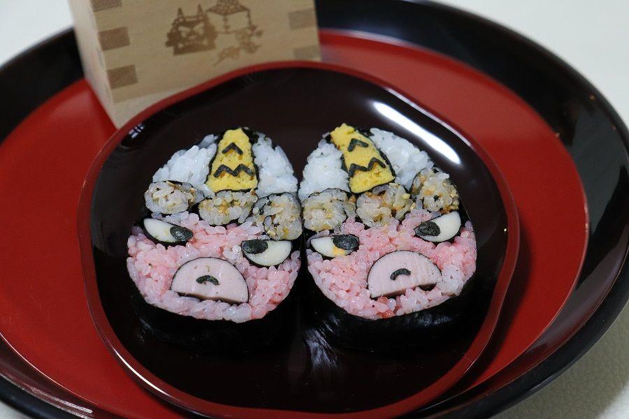 可愛い鬼の飾り寿司です